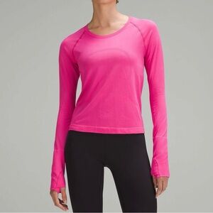 Lululemon Size 8 Sonic Pink Waist Length Swiftly Tech Long Sleeve
